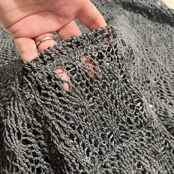 NWOT FRENCH BAZAAR Dark Gray Knit Tunic Top, swim suit cover up Size Large - Picture 4 of 9